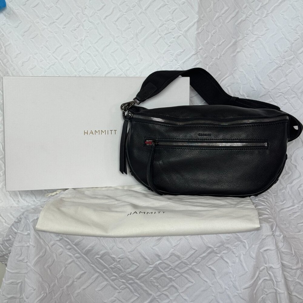 Hammitt- Charles Large Crossbody- Black/Gunmetal